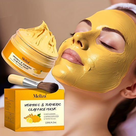 120g Masque Exfoliant à la Vitamine C Masque Exfoliant au Curcuma Améliore les Pores Masque Nettoyant en Profondeur Masque Exfoliant à la Vitamine C Masque à Étaler