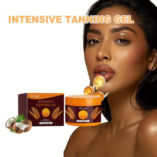 150 g, crème bronzante sans soleil, gel bronzant intensif, bronzant hydratant pour le corps pour bronzer et plage, teinte blé doré, absorption rapide, infusé à la noix de coco