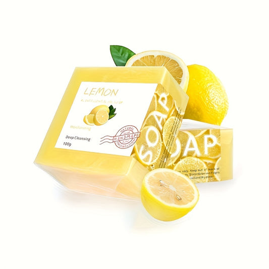 Savon de bain professionnel, savon au citron bio détox lymphatique apaise la peau sèche avec de l'huile de fruit naturelle, savon artisanal biologique naturel pour tous les types de peau (citron) !