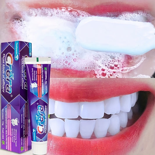 3,7 OZ Dentifrice pour blanchiment des dents, saveur menthe, mousse blanchissante pour une haleine fraîche, nettoyage en profondeur pour éliminer les taches de blanchiment des dents à domicile et en voyage !