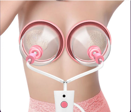 Home Electric Chest Massage Instrument Enlargement Vacuum Pump Improves Chest Sagging Double Suction Cup Breast Growth